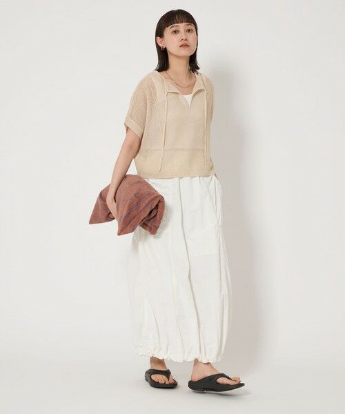セール】 メッシュ クロップド 2WAY ショートスリーブ ニット