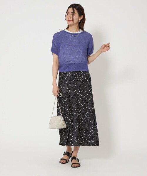 メッシュクロップドニット グリーンレーベル greenlabel ニット セータ メッシュ クロップド 2WAY ショートスリーブ ニット プル