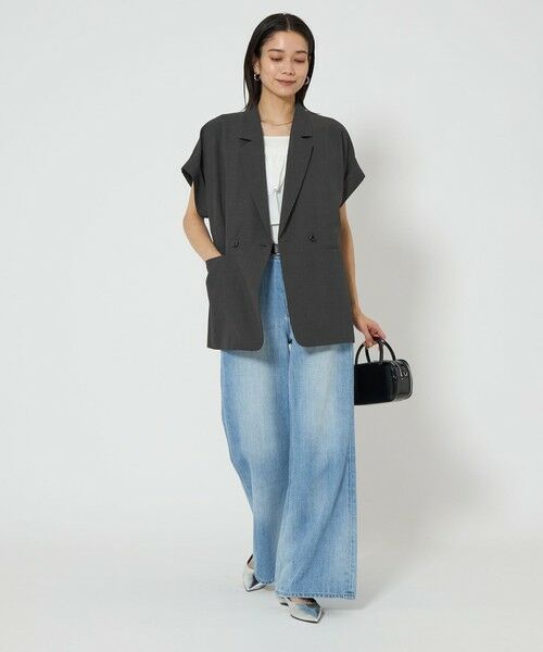 ICE フレンチスリーブ シャツ ジャケット green label relaxing ジャケット テーラードジャケット ICE