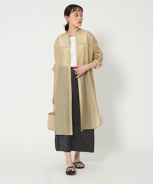 green label relaxing/グリーンレーベル リラクシング ポコポコシアー シャツ ワンピース BEIGE FREE green label relaxing/グリーンレーベル リラクシング ポコポコシアー シャツ ワンピース BEIGE FREE