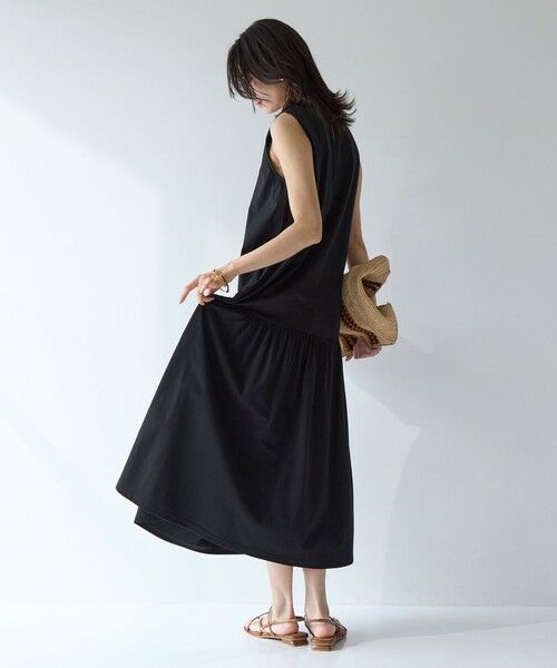 シンプルリフトワンピース UVカット 抗菌 ノースリーブ ティアードワンピース UNITED ARROWS green label relaxing｜[size SHORT/TALLあり