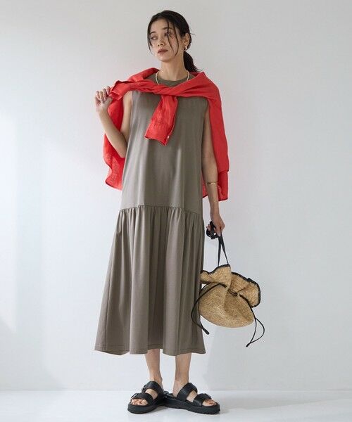 トリートユアセルフ tiered flare long one-piece USAGI ONLINE限定カラー】Back tie flare long ワンピース