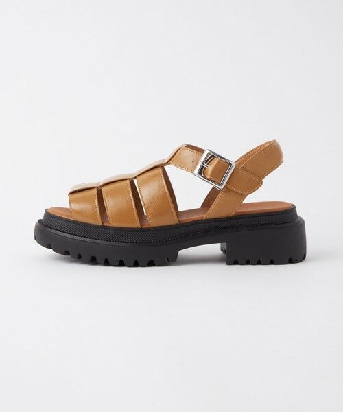 GREEN LABEL RELAXING ブラック コンフォートサンダル S セール】トラックソール グルカサンダル(4.5cm)（サンダル