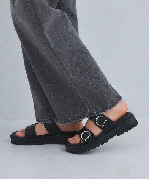 green label relaxing/グリーンレーベル リラクシング ダブルベルトプラット サンダル(3.5cmヒール) BLACK 23.5cm(M) green label relaxing/グリーンレーベル リラクシング ダブルベルトプラット サンダル(3.5cmヒール) BLACK 23.5cm(M)