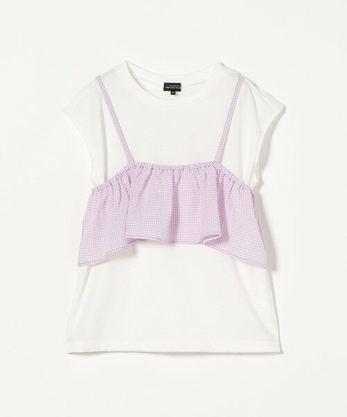 green label relaxing/グリーンレーベル リラクシング Tシャツ+フリルキャミ / キッズ 140cm-160cm OFF WHITE 160cm green label relaxing/グリーンレーベル リラクシング Tシャツ+フリルキャミ / キッズ 140cm-160cm OFF WHITE 160cm