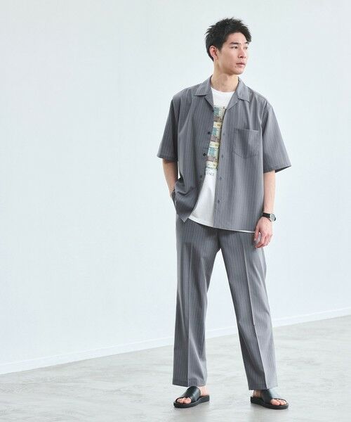 セール】 ウォッシャブルトロ ストライプ パンツ —ストレッチ