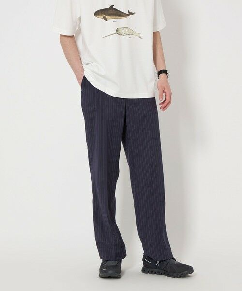 155cm green label relaxing ストライプパンツ green label relaxing パンツ ウォッシャブルトロ ストライプ