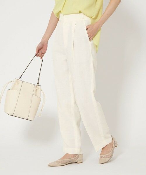 【美品】GREEN LABEL RELAXING パンツスーツ 上M下L セール】 ［size TALLあり］Softリネンライク パンツ -マシン