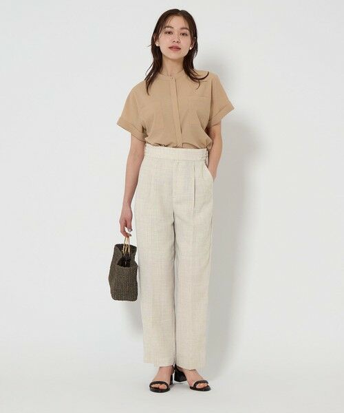 【美品】GREEN LABEL RELAXING パンツスーツ 上M下L セール】 ［size TALLあり］Softリネンライク パンツ -マシン