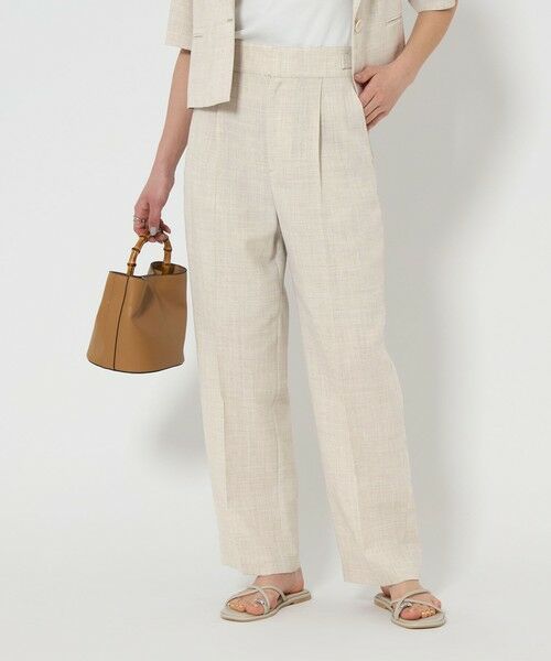 【美品】GREEN LABEL RELAXING パンツスーツ 上M下L セール】 ［size TALLあり］Softリネンライク パンツ -マシン