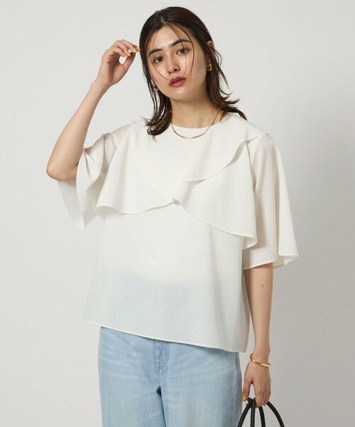 Breeze Cool ケープ ブラウス ―マシンウォッシャブル ベージュ M UNITED ARROWS green label relaxing Breeze Cool ケープ