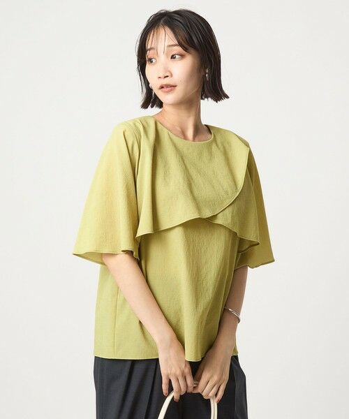 新品　green label relaxing ブリーズクールケープ ブラウス セール】Breeze Cool ケープ ブラウス -マシンウォッシャブル