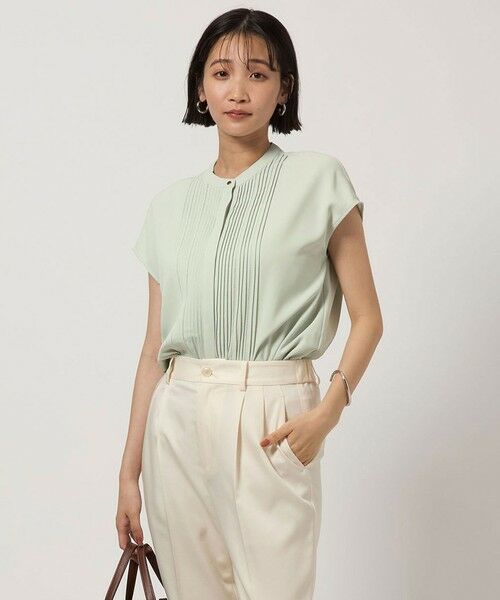 green label relaxing/グリーンレーベル リラクシング ピコピンタック フレンチスリーブ ブラウス LIME FREE green label relaxing/グリーンレーベル リラクシング ピコピンタック フレンチスリーブ ブラウス LIME FREE
