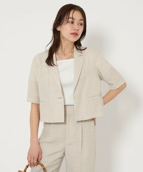 美品：T/Wソリッドジャケット&パンツ：green label relaxing T/W ソリッド ジャケット 110cm―130cm