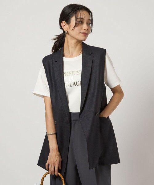 【らっちゃん様】ライトグレー ノーカラージャケット グリーンレーベルリラクシング green label relaxing（グリーンレーベルリラクシング）の