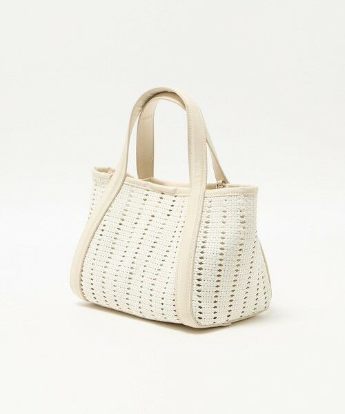 【 特価 】Lillian メッシュ トート 白 バッグ トートバッグ バッグ 無地コットン白黒メッシュトートバッグ