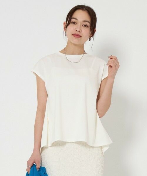 green label relaxing/グリーンレーベル リラクシング バック ペプラム フレンチスリーブ プルオーバー -制菌- OFF WHITE FREE green label relaxing/グリーンレーベル リラクシング バック ペプラム フレンチスリーブ プルオーバー -制菌- OFF WHITE FREE