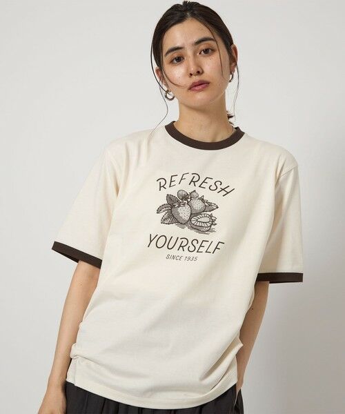 green label relaxing / グリーンレーベル リラクシング カットソー | ＜OSORA CAFE＞リンガー Tシャツ | 詳細10