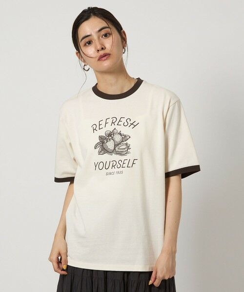 green label relaxing / グリーンレーベル リラクシング カットソー | ＜OSORA CAFE＞リンガー Tシャツ | 詳細12