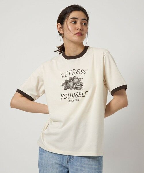 green label relaxing / グリーンレーベル リラクシング カットソー | ＜OSORA CAFE＞リンガー Tシャツ | 詳細2