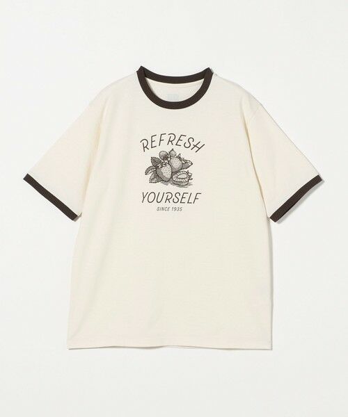 green label relaxing/グリーンレーベル リラクシング <OSORA CAFE>リンガー Tシャツ OFF WHITE M green label relaxing/グリーンレーベル リラクシング <OSORA CAFE>リンガー Tシャツ OFF WHITE M