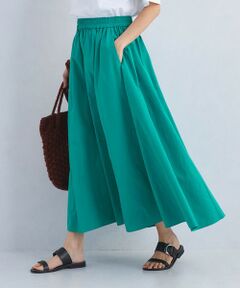 美品 グリーンレーベル リラクシング コットン混 スーツ 36 スカート スビンコットンミックス ダンボール Iライン スカート