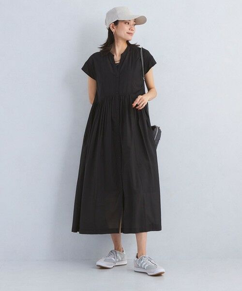 ワンピーススリーブ　ゆるりさま専用 セール】 サテン ギャザー ショートスリーブ ワンピース