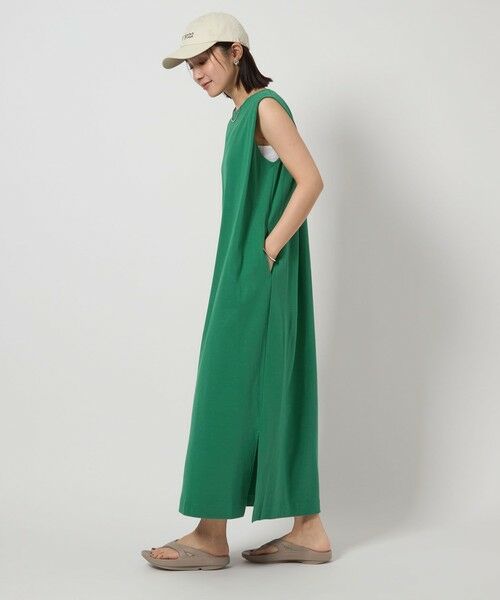 【新品】グリーンレーベルリラクシング/ノースリーブロングワンピース グリーン F green label relaxing（グリーンレーベルリラクシング）の「FM