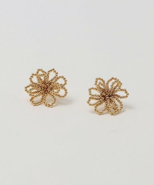 セール】 フラワーモチーフ ビーズ ピアス （ピアス・イヤリング