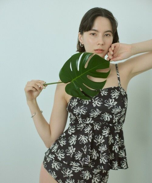 き*に様 ランジェリービスチェスイムウェア グリーン UNITED ARROWS green label relaxing｜ジョーゼット風 ペプラム