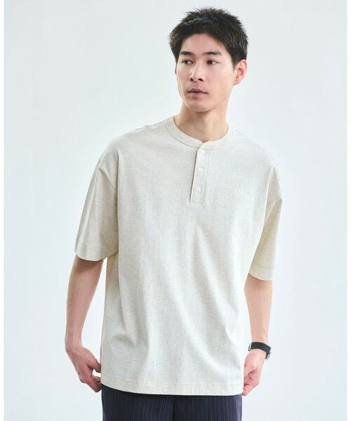 Tシャツ・カットソー No.0872 stripe HENRY NECK T (3color) HOLY IN CODE