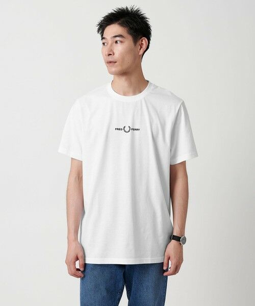 green label relaxing / グリーンレーベル リラクシング Tシャツ | <FRED PERRY>エンブロイダリー ショートスリーブ Tシャツ(OFF WHITE)