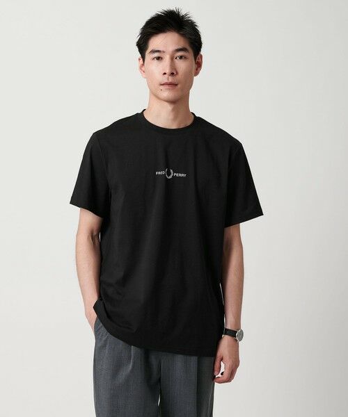 green label relaxing/グリーンレーベル リラクシング <FRED PERRY>エンブロイダリー ショートスリーブ Tシャツ BLACK L green label relaxing/グリーンレーベル リラクシング <FRED PERRY>エンブロイダリー ショートスリーブ Tシャツ BLACK L