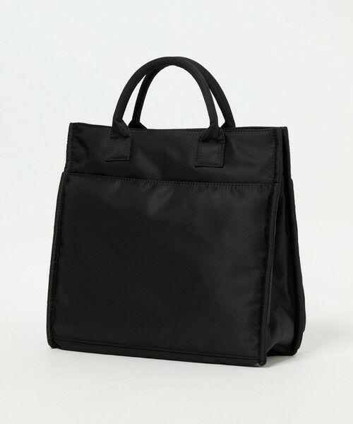 GREEN LABEL RELAXING ブラックトートバッグ シボ レザーライク ジップ トート バッグ （トートバッグ