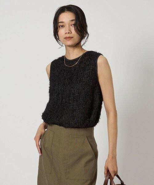 green label relaxing/グリーンレーベル リラクシング フリンジ ジャカード ノースリーブ プルオーバー BLACK FREE green label relaxing/グリーンレーベル リラクシング フリンジ ジャカード ノースリーブ プルオーバー BLACK FREE
