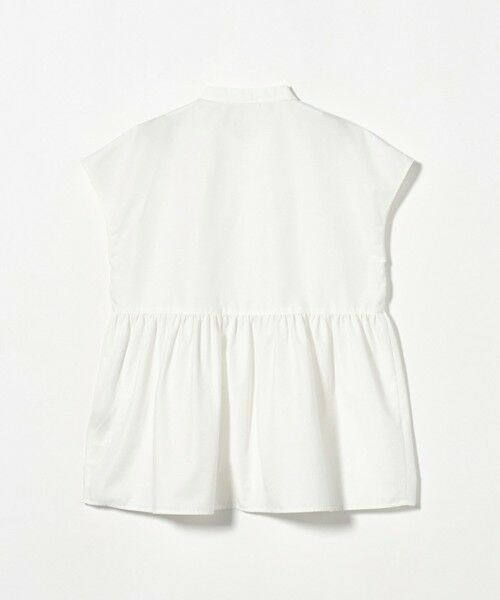美品green label relaxing ペプラムジレ　フリンジ　ホワイト green label relaxing ベスト ダブルクロス ペプラム ジレ
