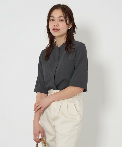 green label relaxing / グリーンレーベル リラクシング シャツ・ブラウス | ドライポリ ポケット ショートスリーブ シャツ -マシンウォッシャブル- | 詳細9