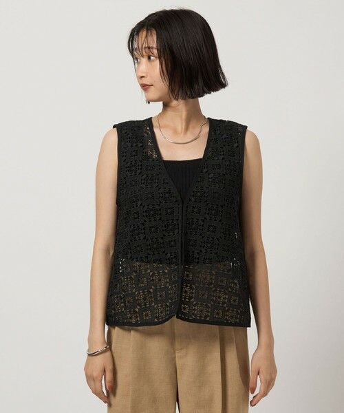 完売　新品タグつき　green label relaxing クロシェ ベスト クロシェ ベスト -ウォッシャブル-｜グリーンレーベル