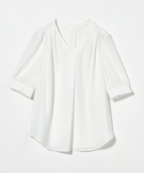 green label relaxing / グリーンレーベル リラクシング シャツ・ブラウス | 肩タック Vネック ショートスリーブ ブラウス | 詳細4