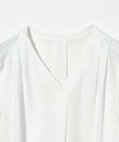 green label relaxing / グリーンレーベル リラクシング シャツ・ブラウス | 肩タック Vネック ショートスリーブ ブラウス | 詳細6