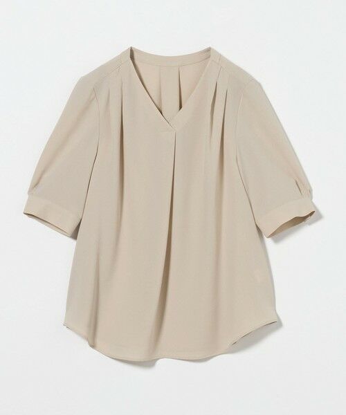 green label relaxing / グリーンレーベル リラクシング シャツ・ブラウス | 肩タック Vネック ショートスリーブ ブラウス | 詳細13