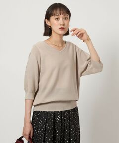 green label relaxing / グリーンレーベル リラクシング ニット・セーター | シャーリー Vネック ショートスリーブ ニット プルオーバー