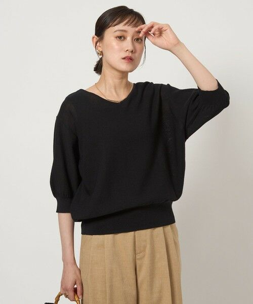 green label relaxing / グリーンレーベル リラクシング ニット・セーター | シャーリー Vネック ショートスリーブ ニット プルオーバー | 詳細4