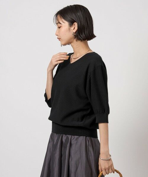 green label relaxing / グリーンレーベル リラクシング ニット・セーター | シャーリー Vネック ショートスリーブ ニット プルオーバー | 詳細8