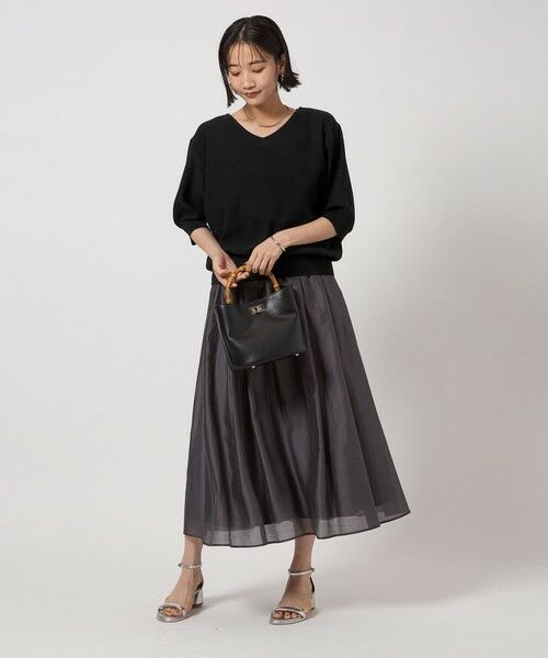 green label relaxing / グリーンレーベル リラクシング ニット・セーター | シャーリー Vネック ショートスリーブ ニット プルオーバー | 詳細10