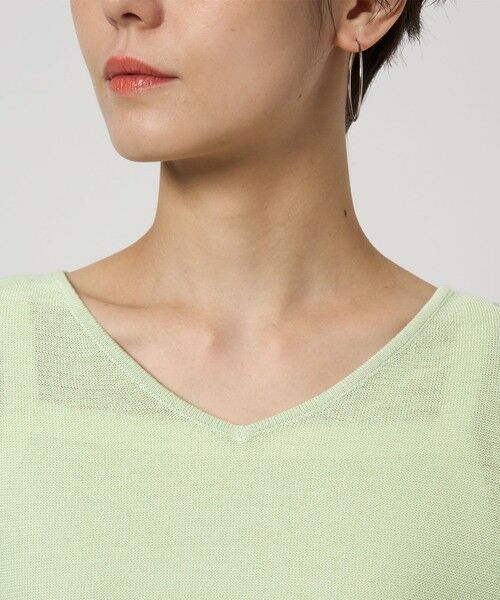 green label relaxing / グリーンレーベル リラクシング ニット・セーター | シャーリー Vネック ショートスリーブ ニット プルオーバー | 詳細26