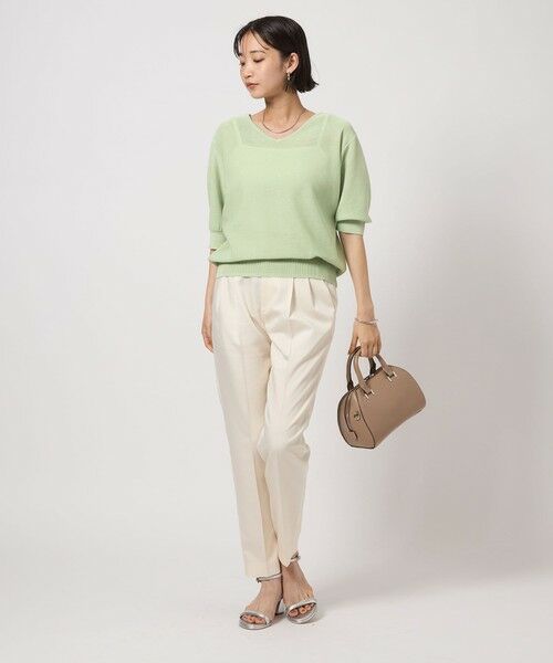 green label relaxing / グリーンレーベル リラクシング ニット・セーター | シャーリー Vネック ショートスリーブ ニット プルオーバー | 詳細21