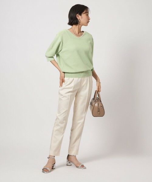 green label relaxing / グリーンレーベル リラクシング ニット・セーター | シャーリー Vネック ショートスリーブ ニット プルオーバー | 詳細22