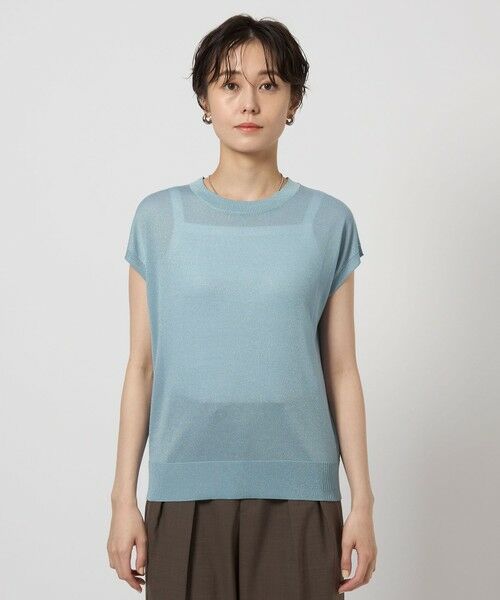 green label relaxing / グリーンレーベル リラクシング ニット・セーター | オーロララメ フレンチスリーブ プルオーバー ニット | 詳細4