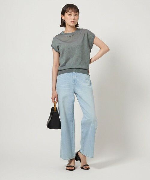 green label relaxing / グリーンレーベル リラクシング ニット・セーター | オーロララメ フレンチスリーブ プルオーバー ニット | 詳細3